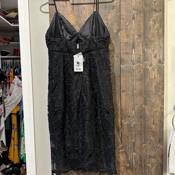 NWT Bardot Lola Black Lace Midi Cocktail Slip Dress - Picture 4 of 7